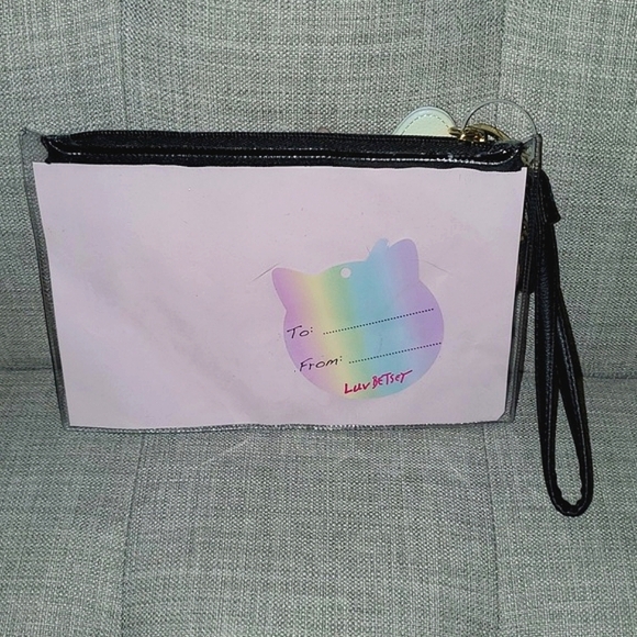 NWOT Betsey Johnson Luv Betsey Unicorn and Clear Pouch Set - Picture 4 of 10
